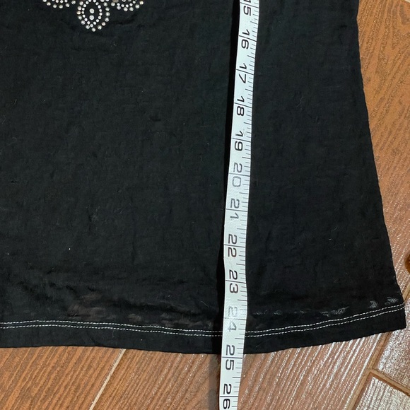 LA Kitty Burn Out Baseball FAITH Tee Size large black white silver bling cotton - Picture 9 of 13